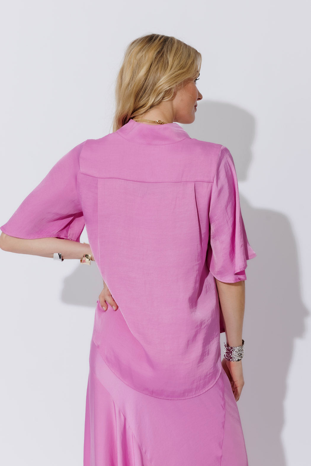 Cool Pink Milan Fluted Blogger Shirt
