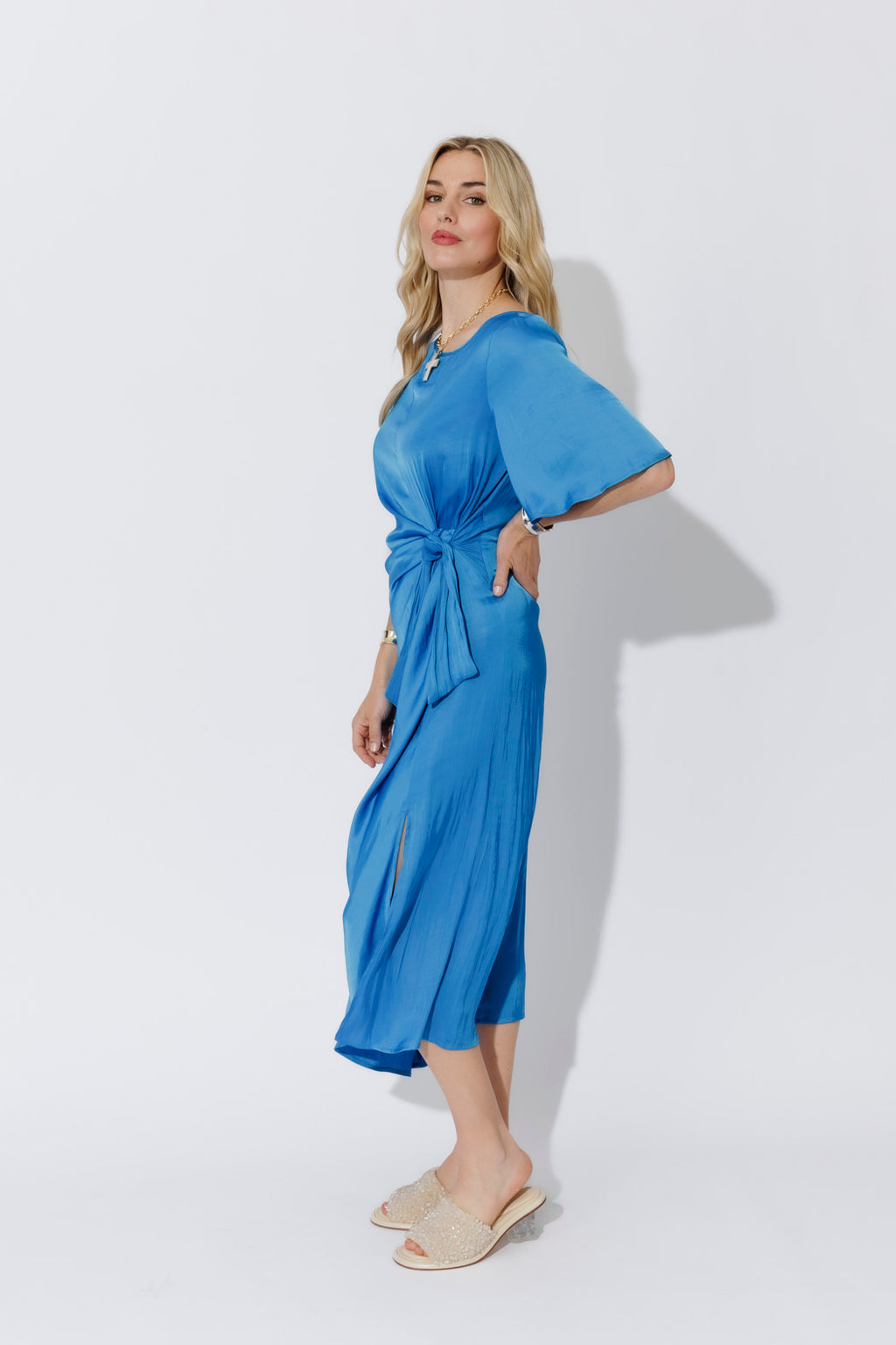 Electric Glow Fluted Harlow Dress