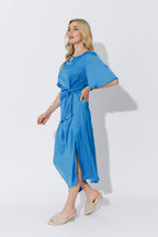 Electric Glow Fluted Harlow Dress