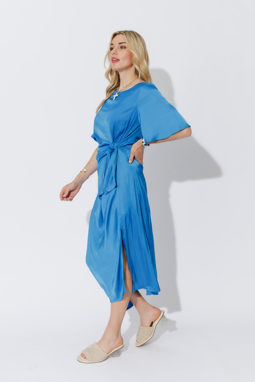 Electric Glow Fluted Harlow Dress