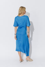 Electric Glow Fluted Harlow Dress