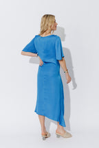 Electric Glow Fluted Harlow Dress