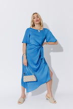 Electric Glow Fluted Harlow Dress