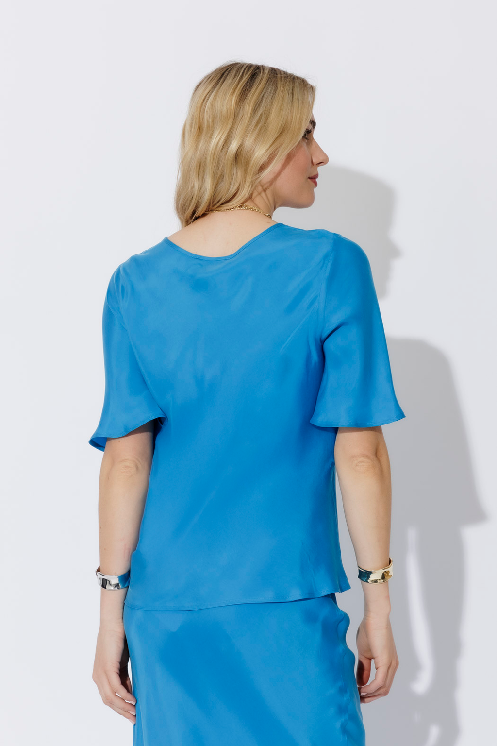 Cobalt Cupro Bias Top