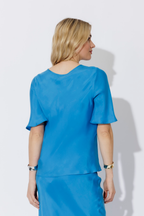 Cobalt Cupro Bias Top