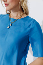 Cobalt Cupro Bias Top