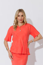 Orange Cupro Bias Top