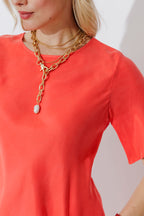 Orange Cupro Bias Top