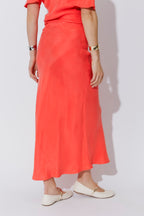 Orange Cupro Bias Skirt