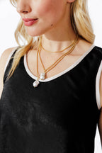 Black Trim Bias Cami