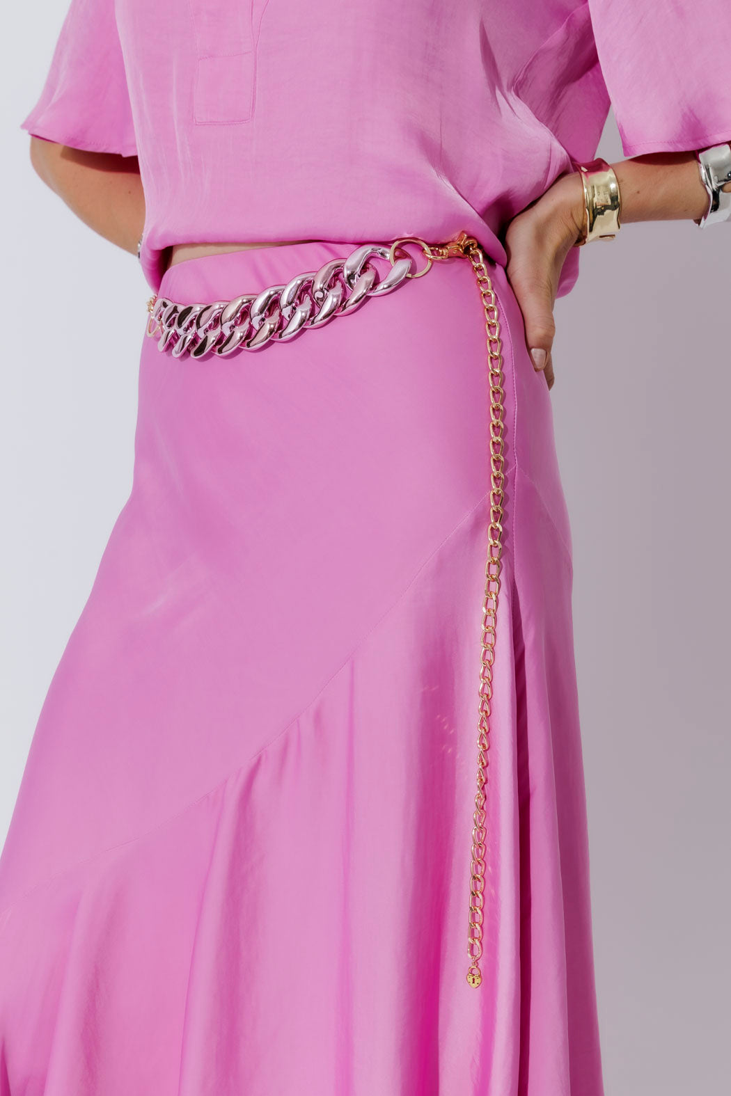 Pink Resin Chain Belt