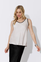Ivory Trim Bias Cami