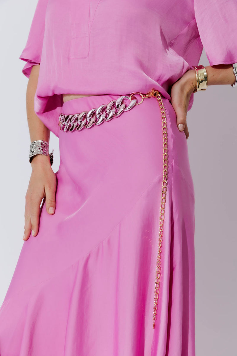 Pink Resin Chain Belt