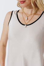 Ivory Trim Bias Cami