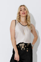 Ivory Trim Bias Cami