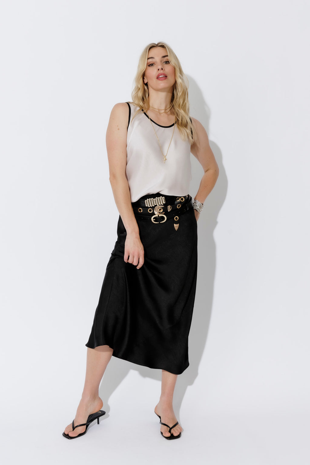 Ivory Trim Bias Cami