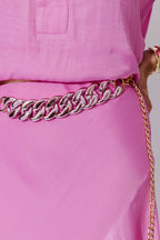 Pink Resin Chain Belt