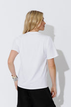 White Horn Embellished T-Shirt
