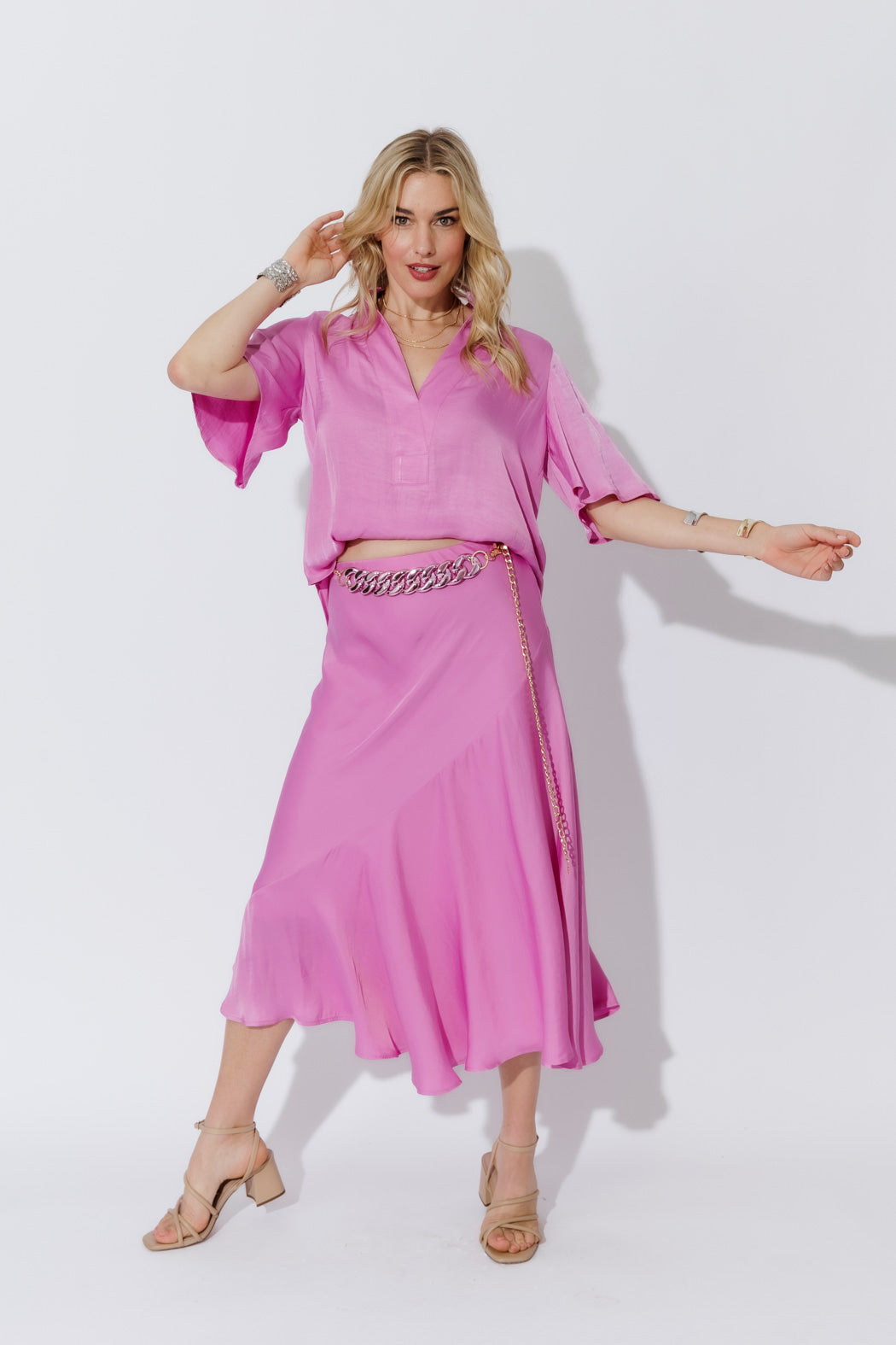 Pink Resin Chain Belt