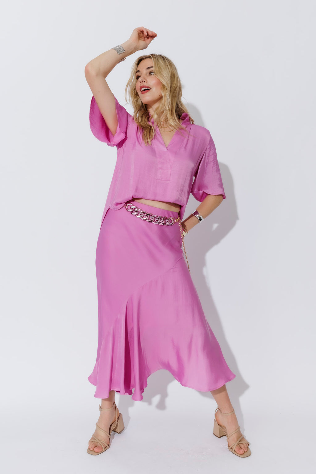 Cool Pink Milan Fluted Blogger Shirt