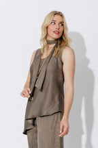 Taupe Scarf & Bias Cami Set