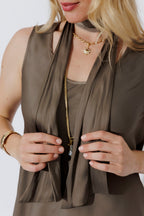 Taupe Scarf & Bias Cami Set