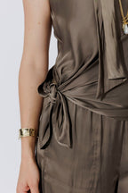 Taupe Scarf & Bias Cami Set