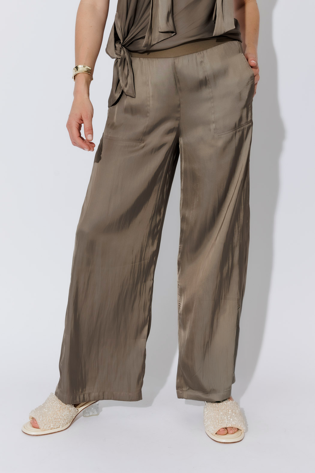 Taupe Wide Leg Pant