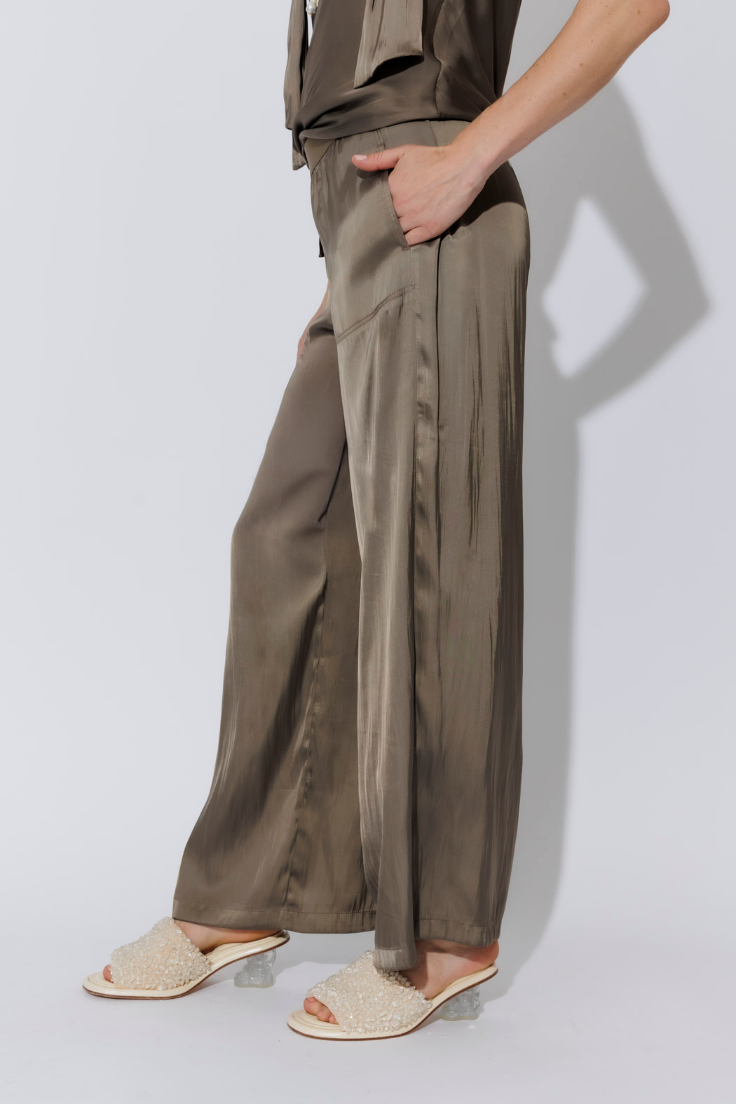 Taupe Wide Leg Pant