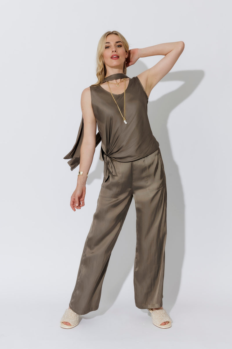 Taupe Wide Leg Pant