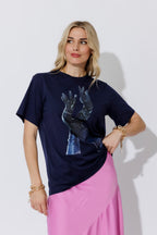 Navy Glove Print T-Shirt