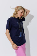 Navy Glove Print T-Shirt