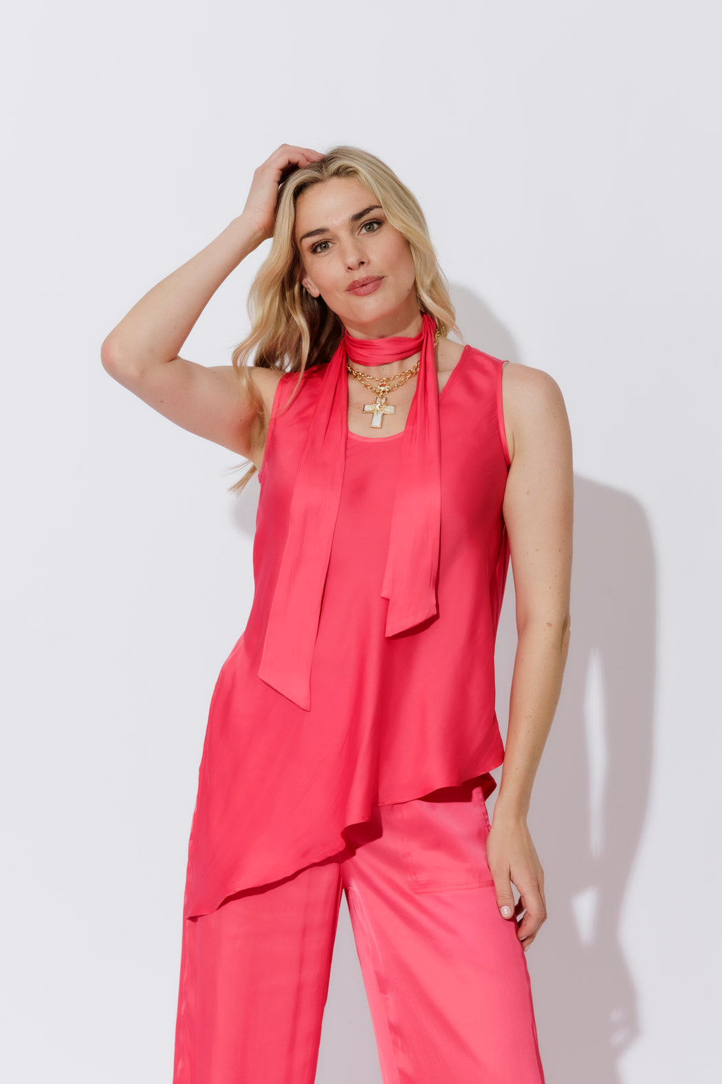 Watermelon Scarf & Bias Cami Set