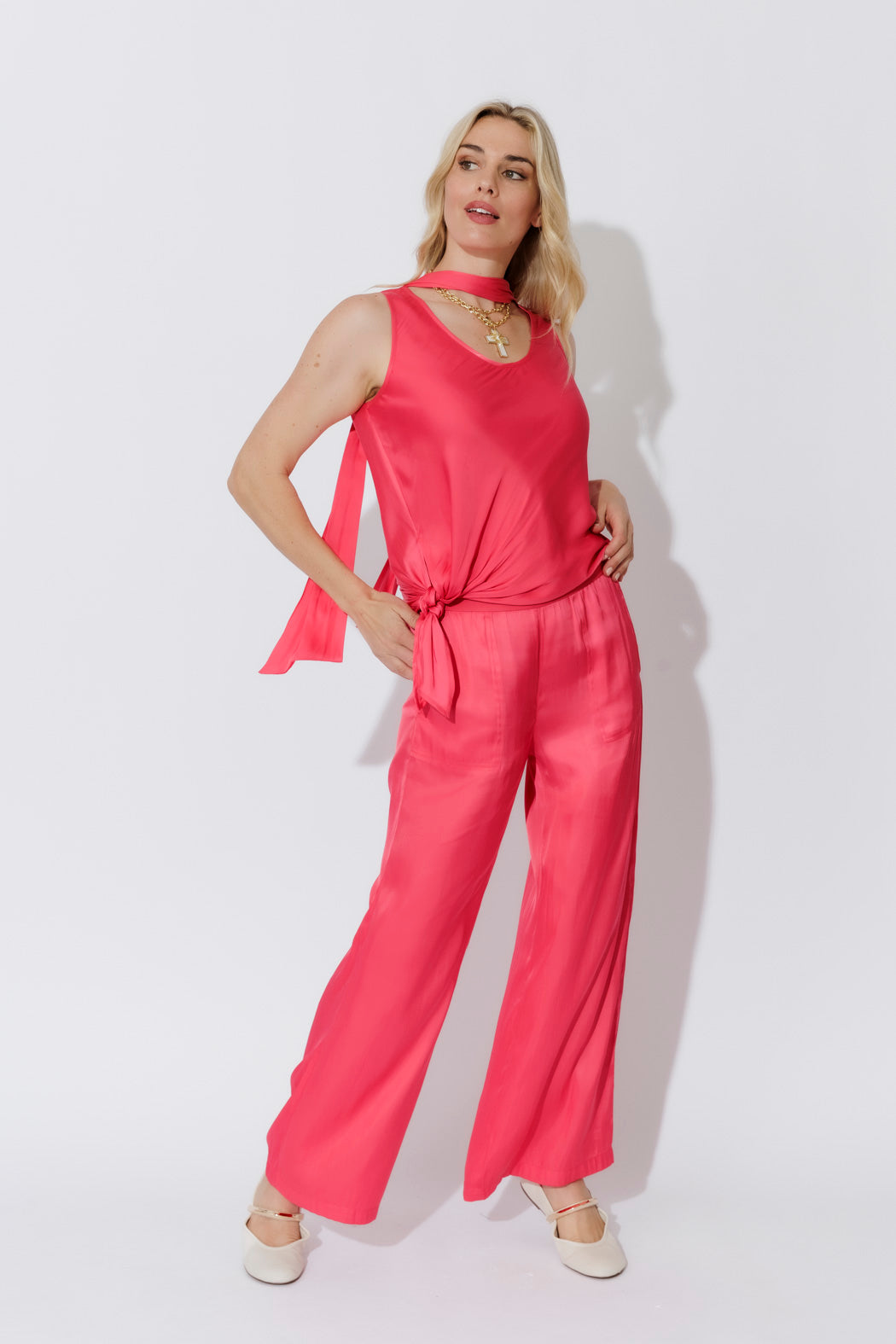 Watermelon Scarf & Bias Cami Set