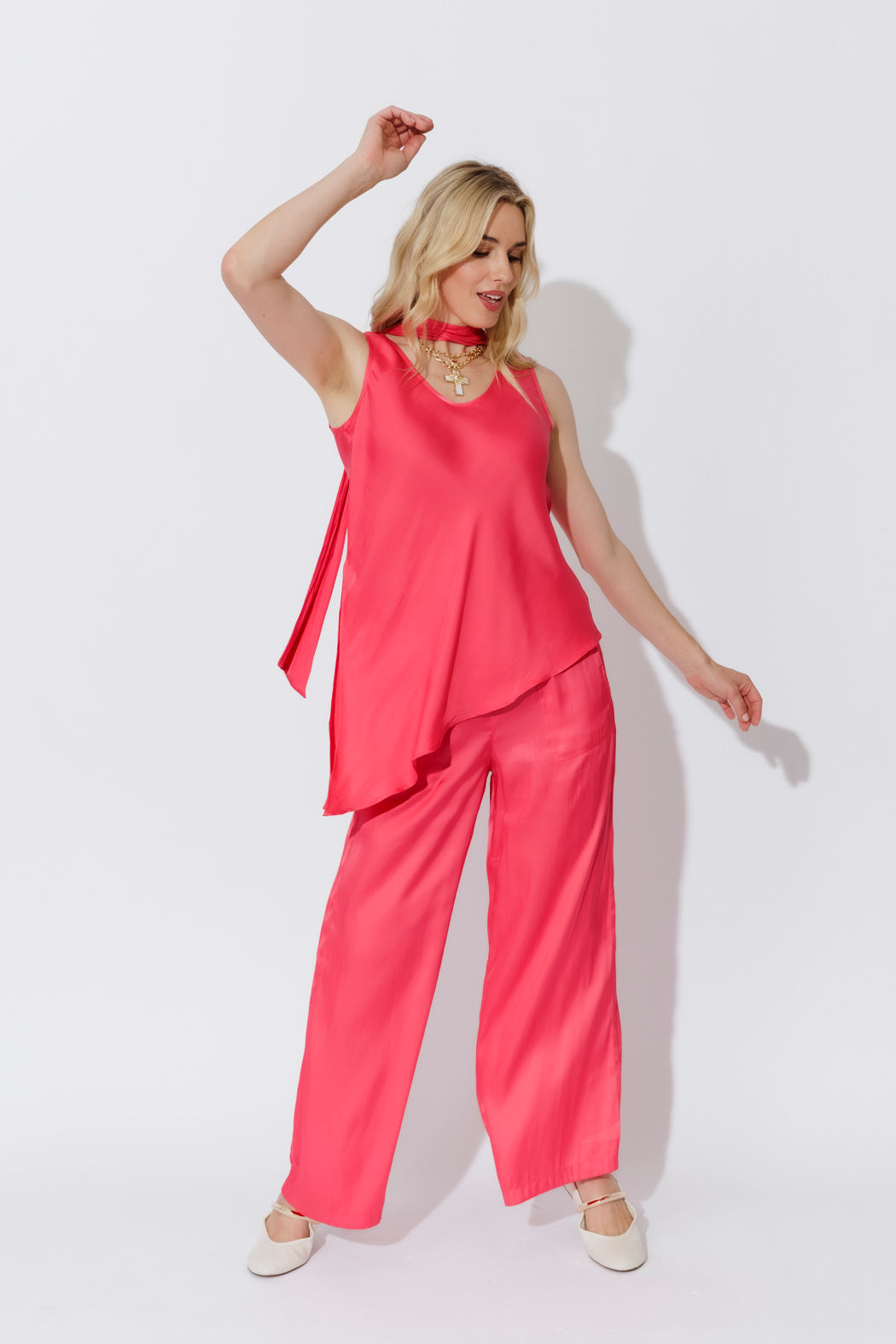 Watermelon Scarf & Bias Cami Set