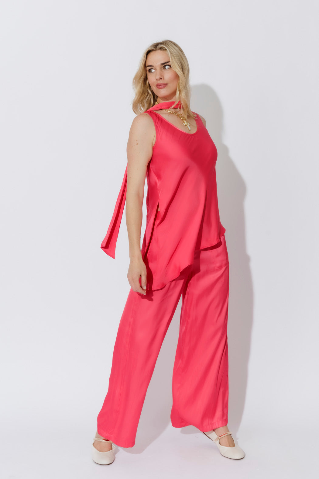 Watermelon Scarf & Bias Cami Set