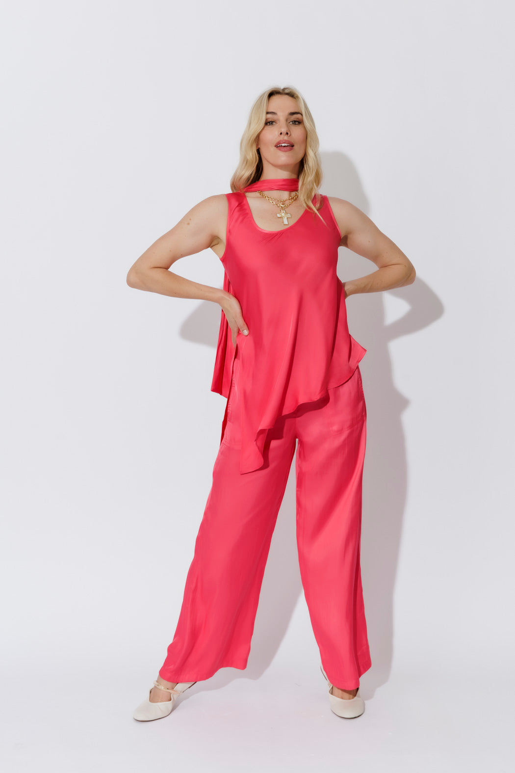 Watermelon Scarf & Bias Cami Set