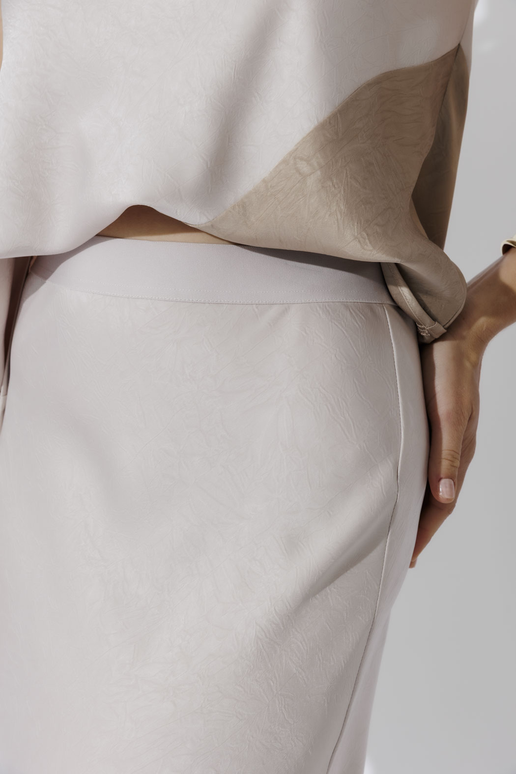 Champagne Contrast Bias Skirt