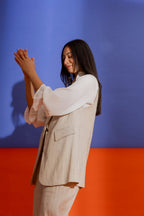 Natural Stripe Linen Vest