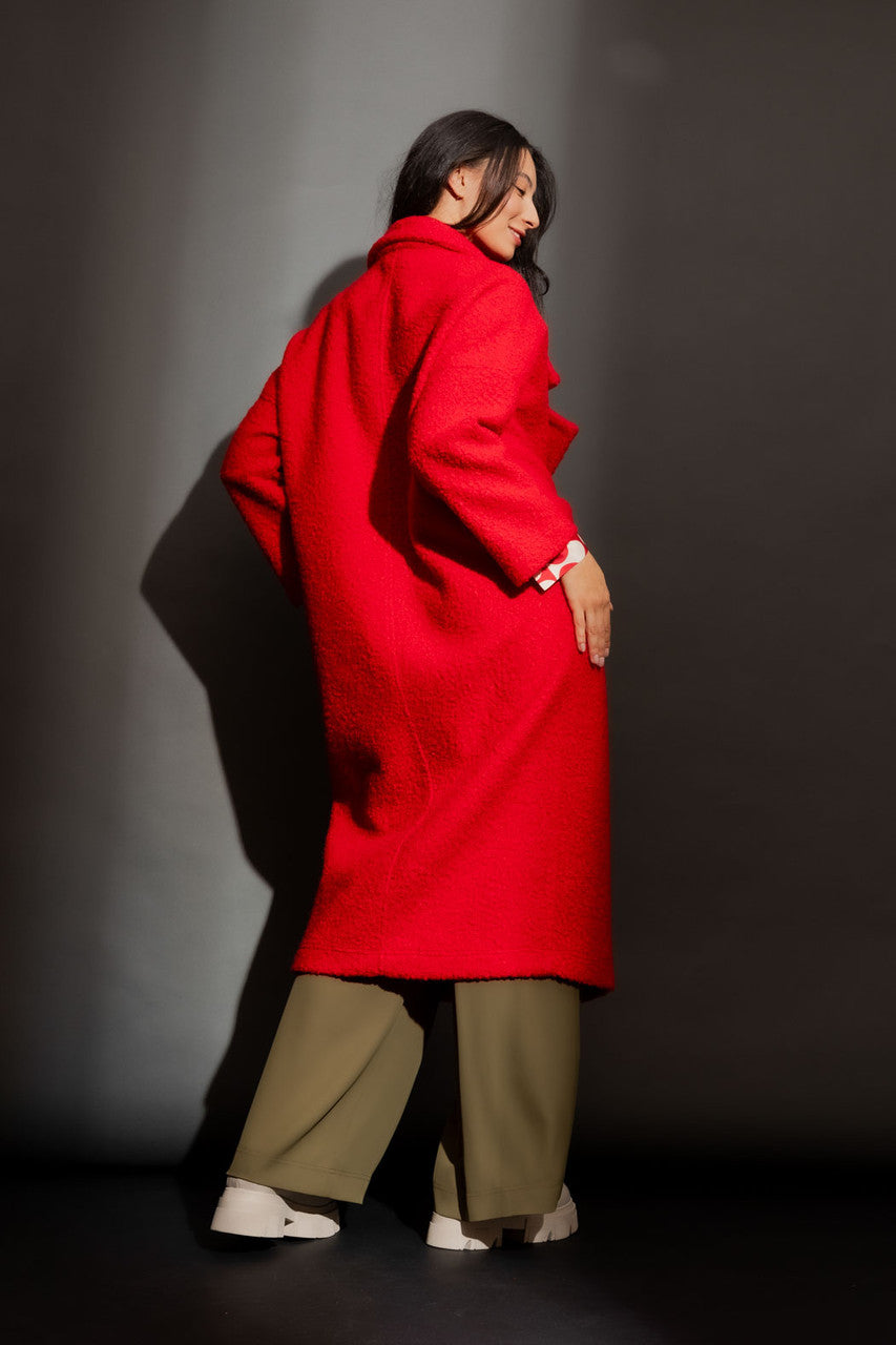 Red Cocoon Coat