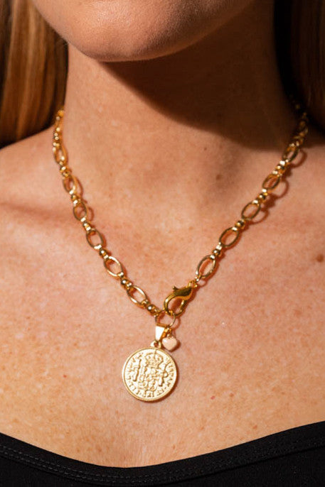 Gold Coin Necklace S