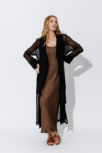 Black Sheer Viscose Trench S