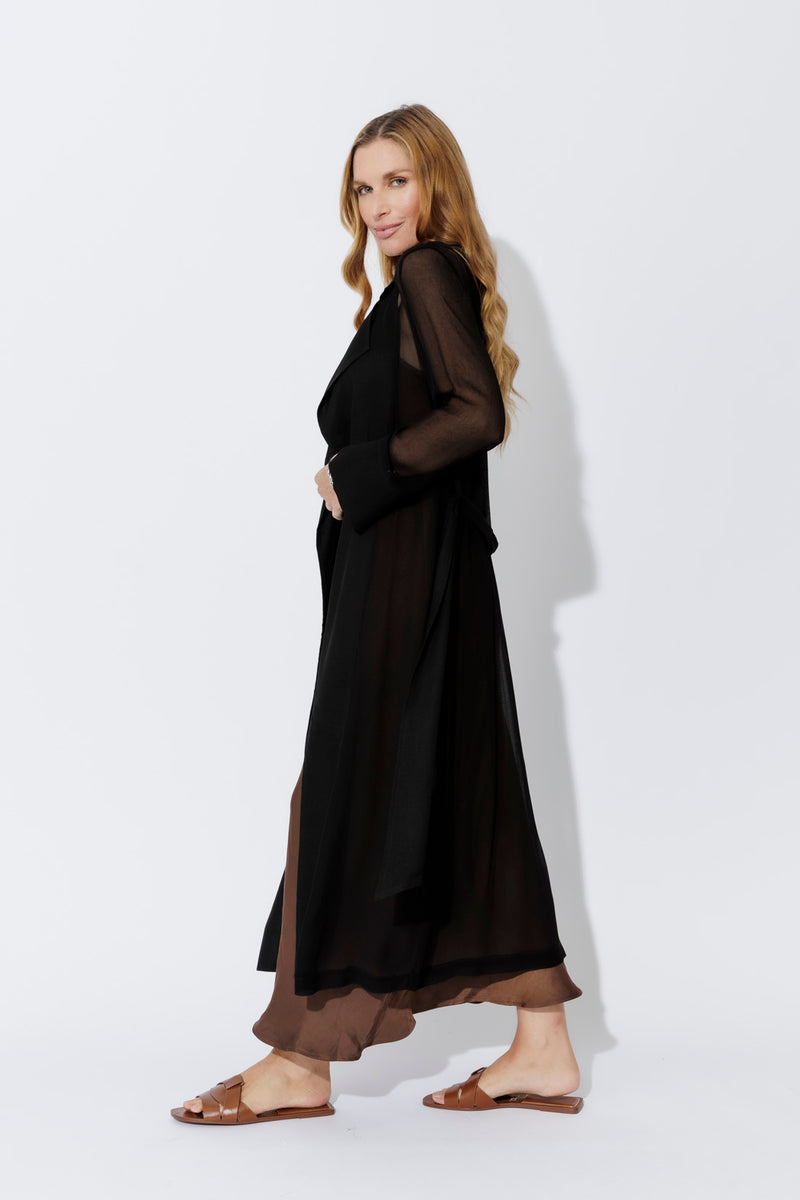 Black Sheer Viscose Trench S