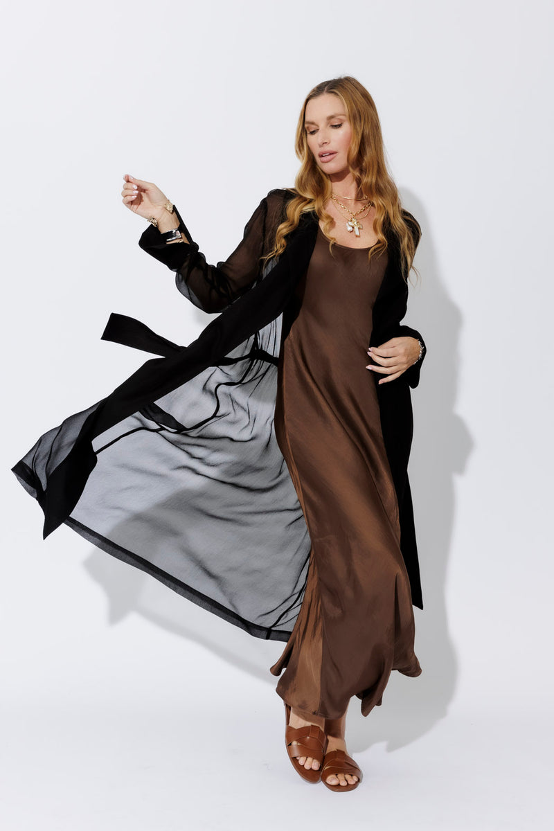 Black Sheer Viscose Trench S