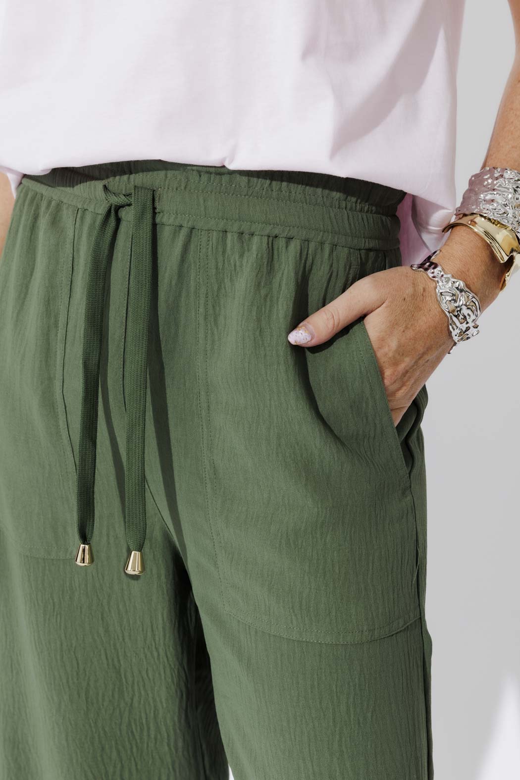 Khaki Ripple Pocket Pant