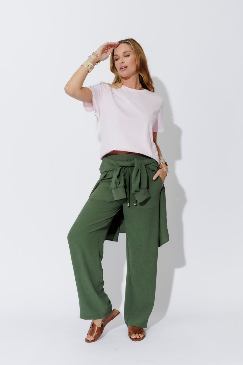Khaki Ripple Pocket Pant