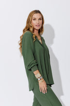 Khaki Ripple Hoodie Shirt