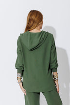 Khaki Ripple Hoodie Shirt