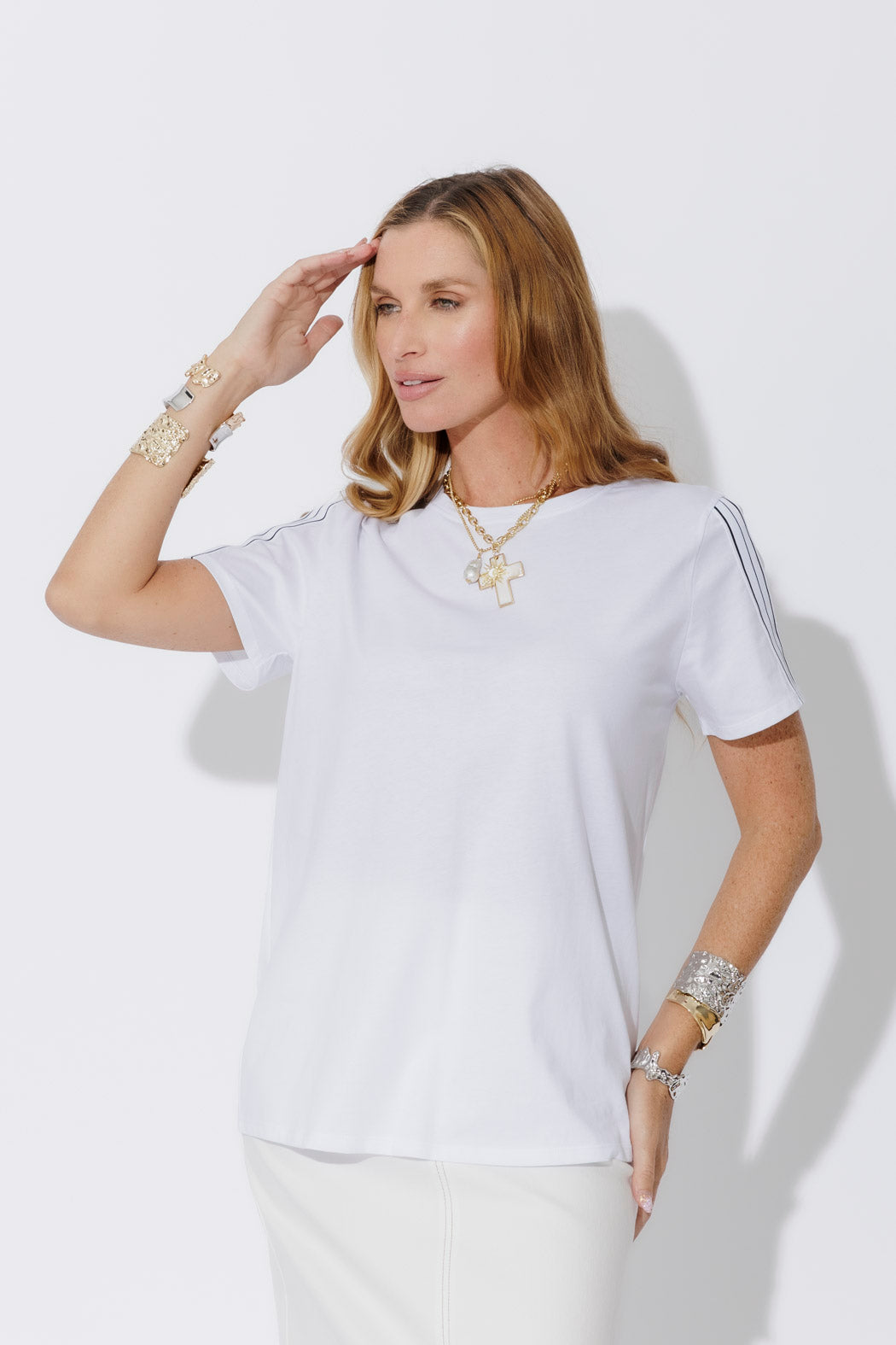 White Sport Sleeve T-Shirt