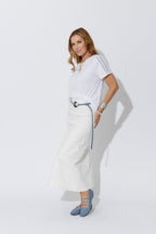 White Denim A-Line Skirt